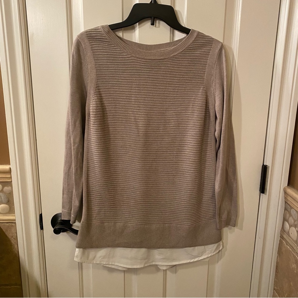 Tan Sweater w/ Blouse Tail
